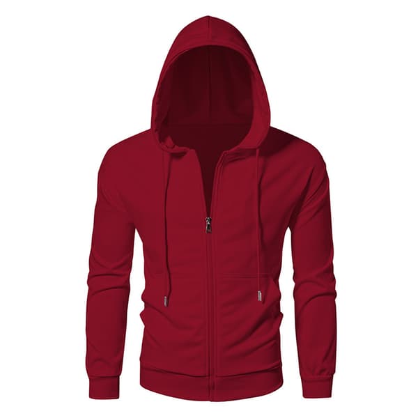 Fleecehettegenser med full glidelås for menn Wine Red 2XL