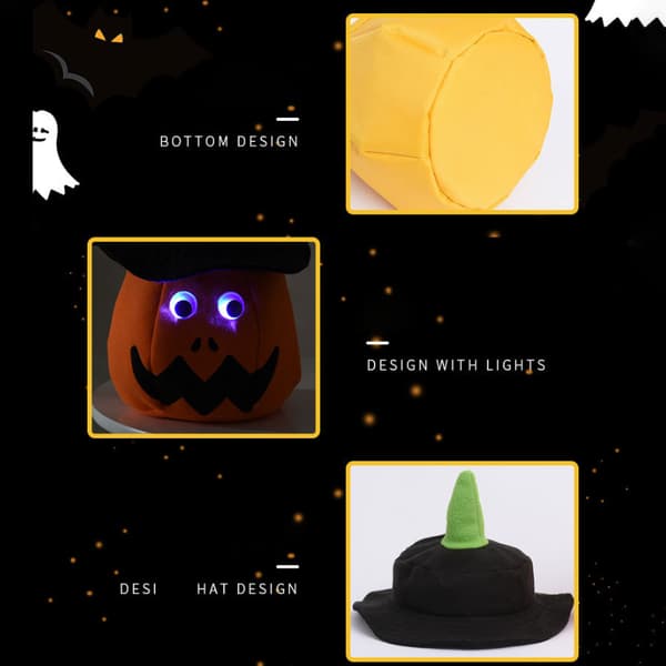 Halloween Luminescerende Græskar Trick or Treat Tasker til Børn Slikpose Black