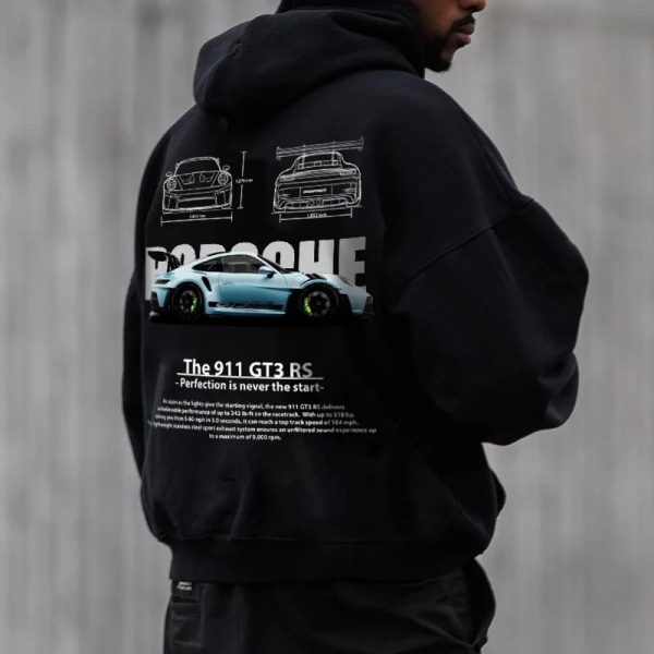 Mænds Setcar Porsche911 Print Hoodie Mænds og Kvinders Mode Hættetrøje Color15 L