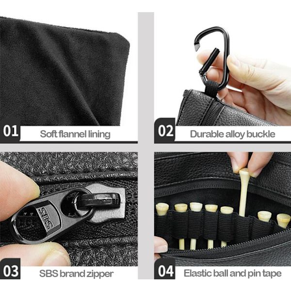 Utomhus golfväska svart bärbar midjepaket Black