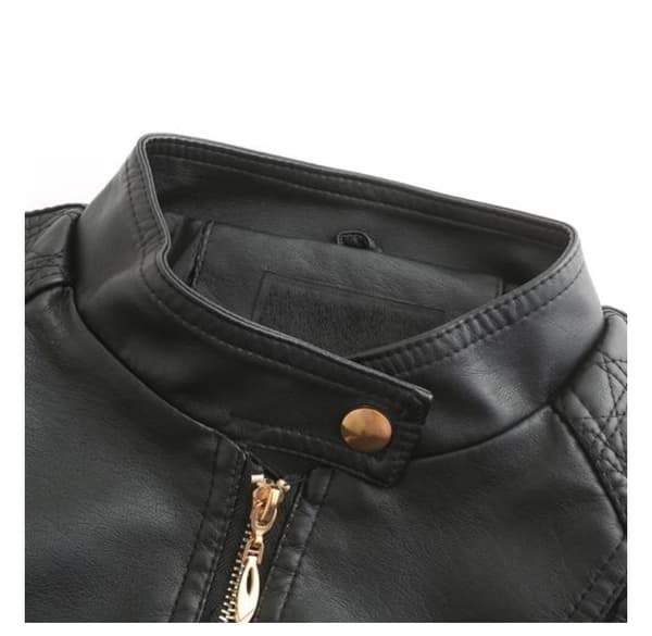 Damkonstläder Kort Casual Slim Jacka Red L