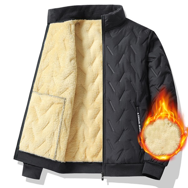 Mænds Vinter Sherpa Foret Jakke Lynlås Op Tyk Varmt Frakke 4XL