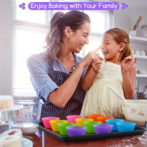 2,75 tum Mini Silikon Bakformar Muffinsformar Set med 12 12 pcs
