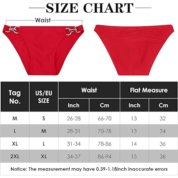 Miesten seksikäs uimabikinin alushousut, kiiltävä metalliset stringit, peittävä istuvuus Red XL