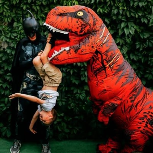Uppblåsbar Dinosauriekostym för Vuxna, Dinosaurie Uppblåsbar Kostym för Vuxna Red