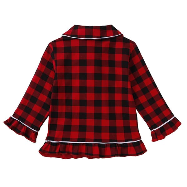 Pyjamas Set för Barn Rutig Långärmad Lounge Set B 130