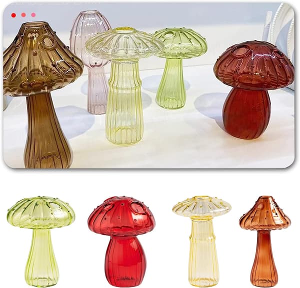 Hydroponiska växtvaser Mushroom Glas Bud Vases Style 3