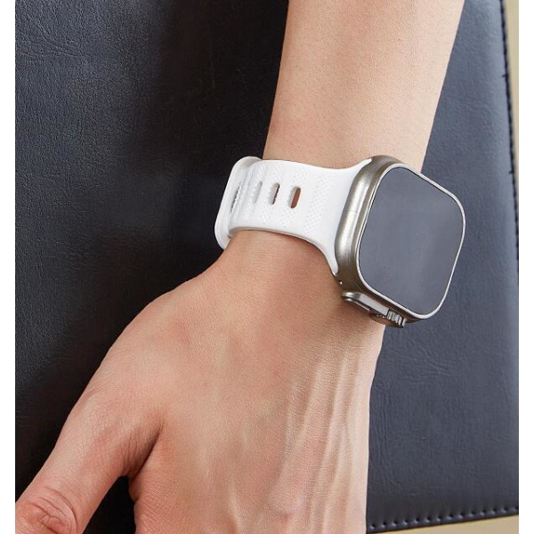 Silikonrem med fjärilsspänne för Apple Watch Blue 42-44-45-49MM