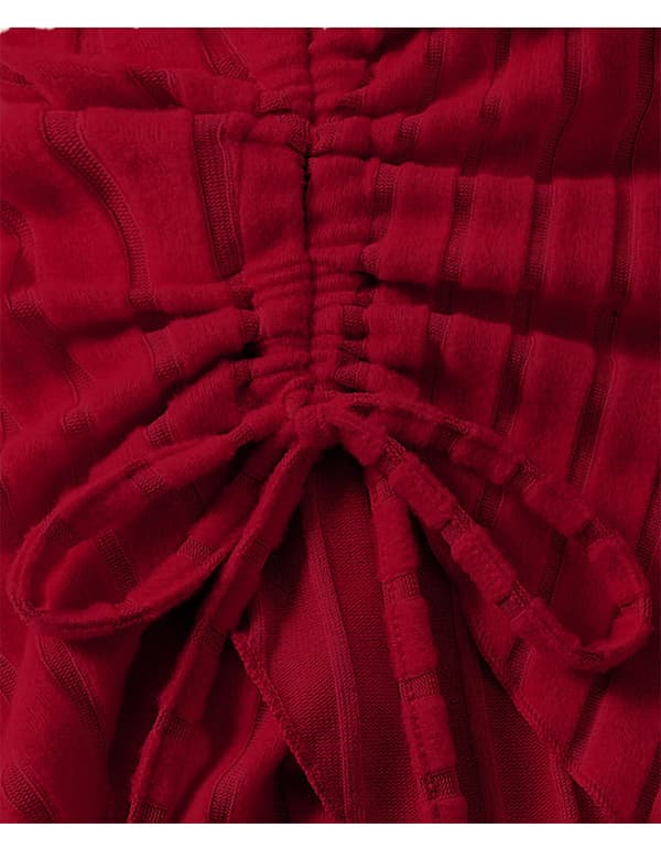 Långärmad topp för damer, off shoulder, asymmetrisk red M