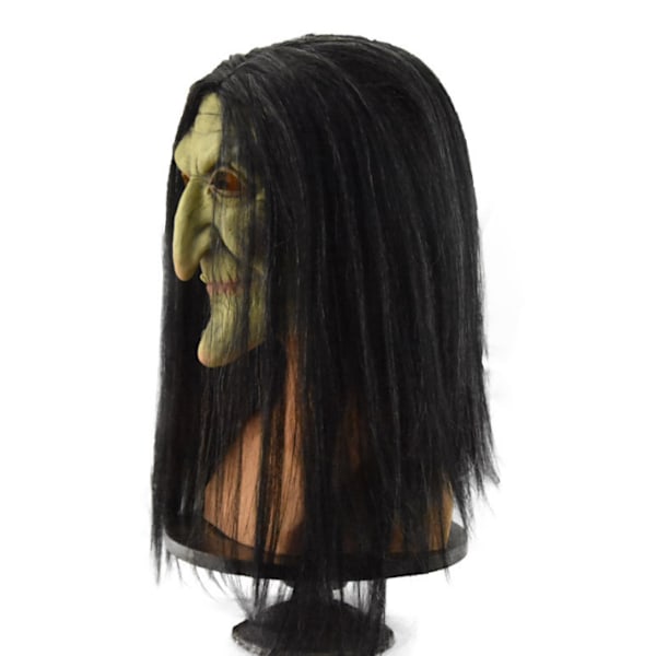 Gammal kvinna häxmask Halloween skräck cosplay kostym