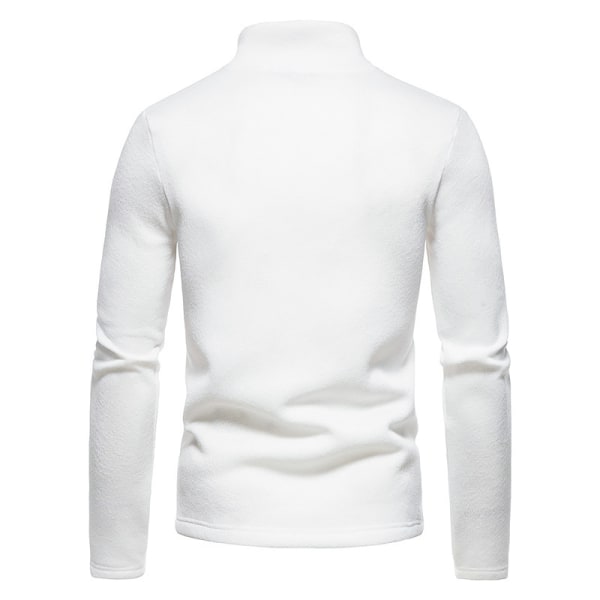 Mænds Lynlås Trøje Slim Crew Sweater White XL