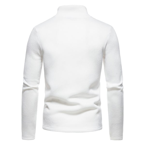 Miesten vetoketjullinen slim fit -neulepaita White 2XL