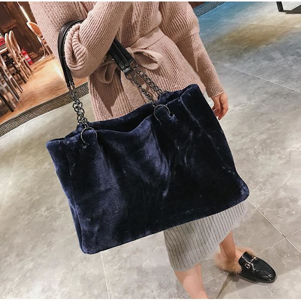Pelslook-Taske til Kvinder Dark Blue