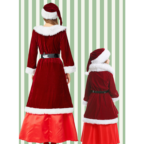 Dame Julemandskappe Deluxe Fløjl Fru Claus Hættekappe Kostume M