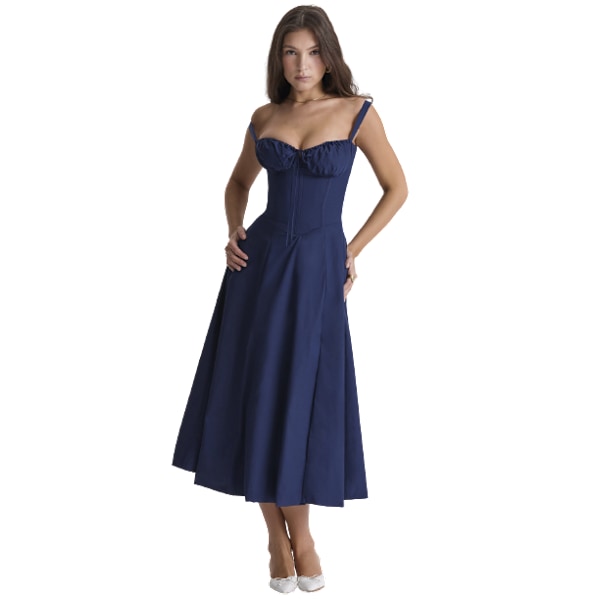 Dam Summer Grimma Smocked Maxiklänning Slit Grimma Klänningar navy L