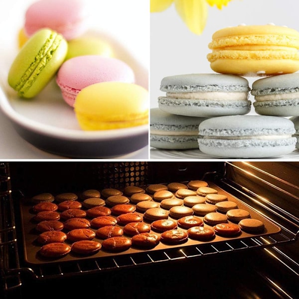 Silikon Macaron Bageplader, 2 Ikke-Klæbende Silikon Bageplader