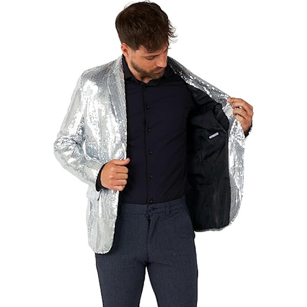Paljettkavaj för Män, Glänsande Partykavaj Red XS