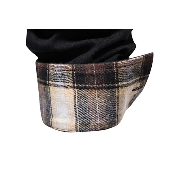 Herrar Långärmad Rutig Patchwork Lapel Casual Skjorta Black L