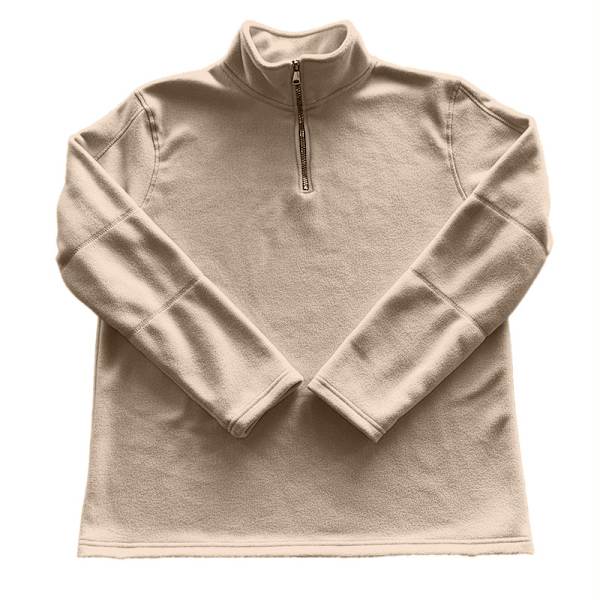 Fleeceforet Halvglidelåsgensere for Menn Mock Neck Pullover Genser Khaki M