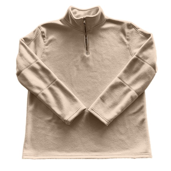 Fleeceforet Halvglidelåsgensere for Menn Mock Neck Pullover Genser Khaki S