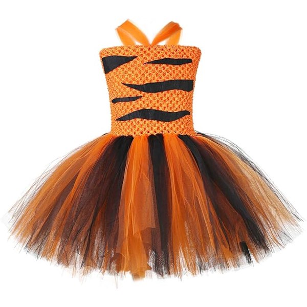 Halloween Djurdräkter för Flickor Giraff Tiger med Hårband Klä Upp Kläder S