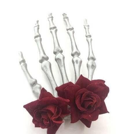 Halloween-skjelett Rose Claw Hodeplagg Red