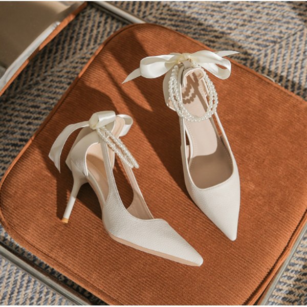 Damskor med Stiletto Högklackade Sandaler med Asymmetriska Spetsnätbågar 37