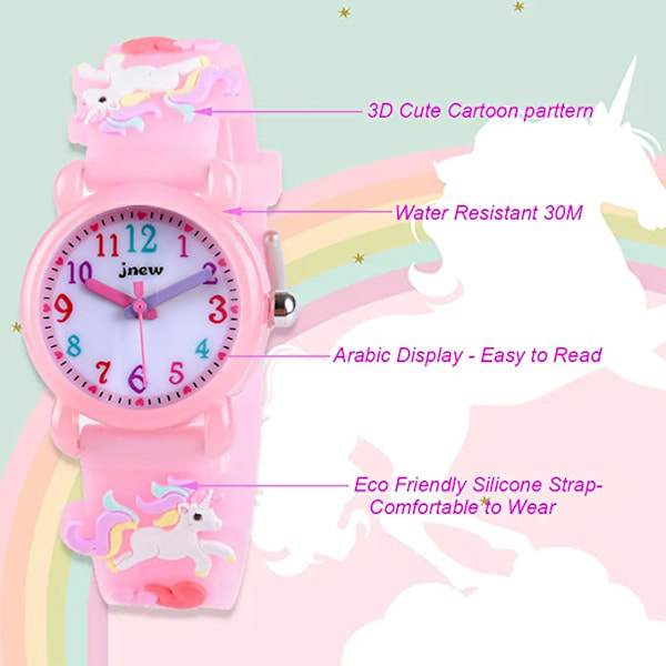 Kids Unicorn Watch 3D Cartoon Waterproof Watch Purple