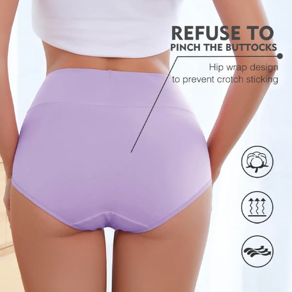 5-pack Dam Bomull Hög Midja Trosor Mjuka Stretch Damer Andningsbara Trosor Set 2 M