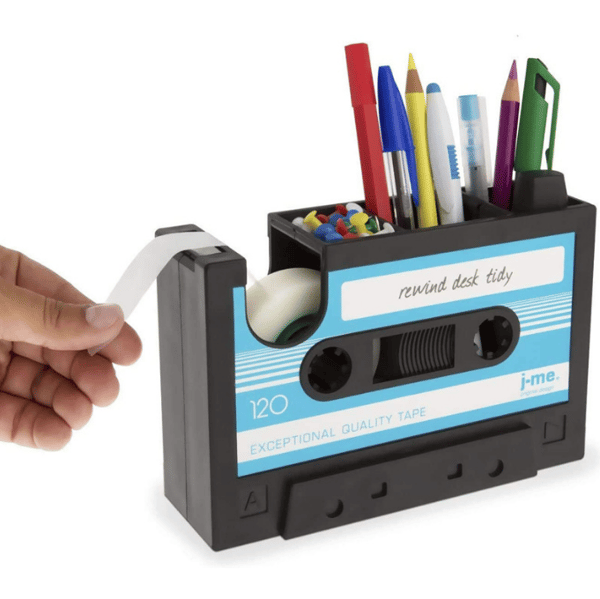 Retro Cassette Tape Dispenser Pennhållare