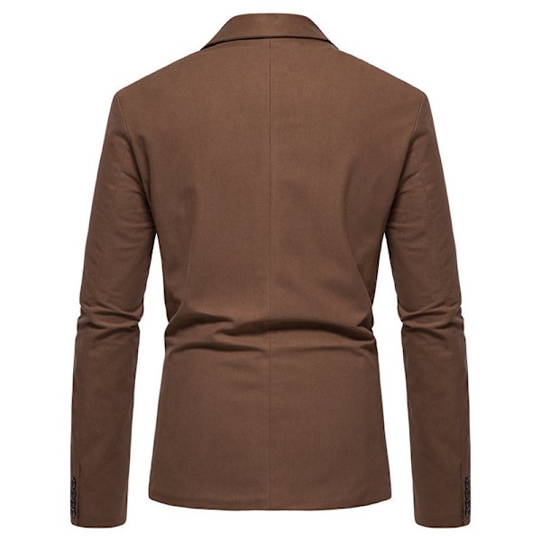 Herreblazer med to knapper, smal passform Coffee 2XL