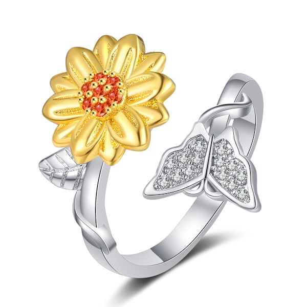 Guldångest Ring för kvinnor, Fidget Ringar för Ångest för Kvinnor Style6