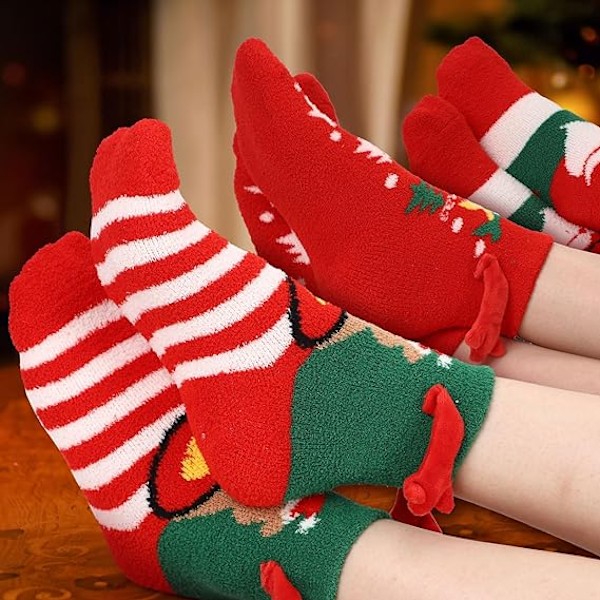 Julstrumpor med magnetisk handskakning för par Style2