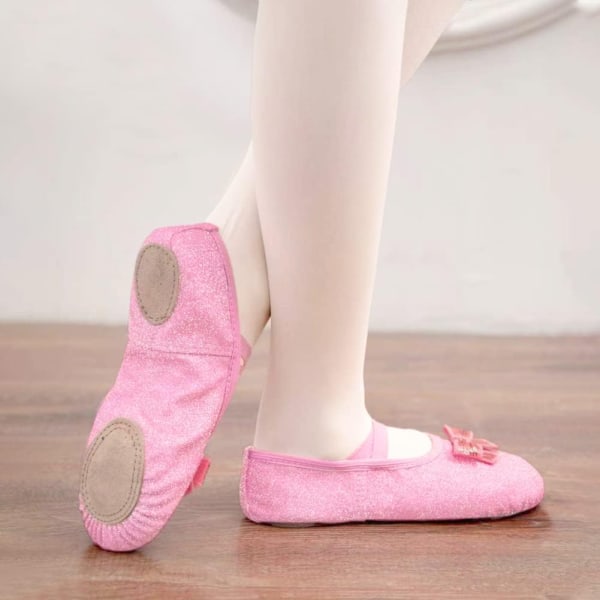 Balettskor för flickor Cross Strap Dance Shoes Pink 28
