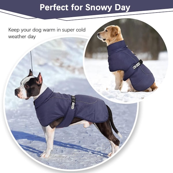 Vattentäta Hundvinterjackor, Reflekterande Hundjackor för Kallt Väder Dark Blue 4XL