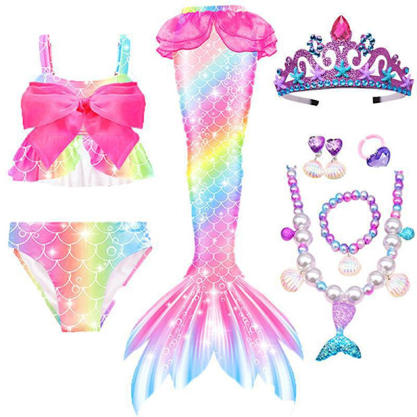 8-pack flickor badkläder prinsessa kostym bikini set Q1 140cm