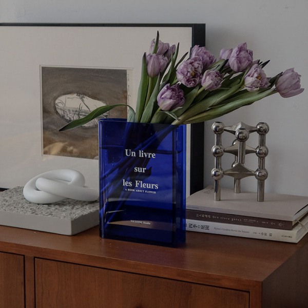 Akrylbokblomvas Klar för Heminredning Blue