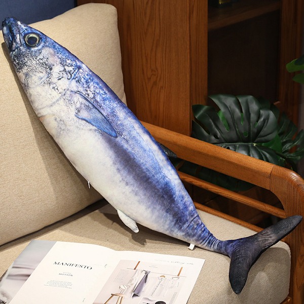 Jättelik Simulerad Fisk Plyschleksak, Mjuk Fisk Dekorationskudde Q5 80cm