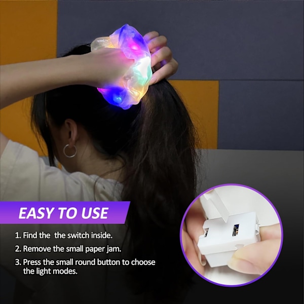 11 kpl Valoisaa Scrunchieta LED-Scrunchie Hiustarrat 11PCS