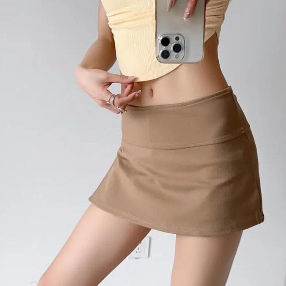 Damer casual delad fåll Mini Bodycon-kjol khaki M