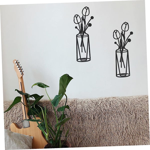 Metall Blomvas Väggdekor B