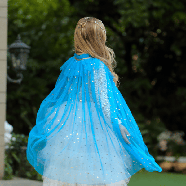 Prinsesskappa för små flickor Cape dark blue S