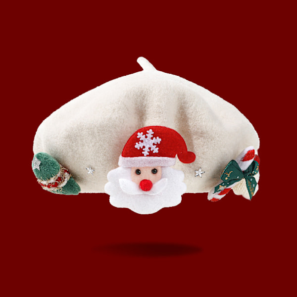 Dammode Söt Julberätt med Dekoration Glittrande Ull Artist Beanies Hattar White