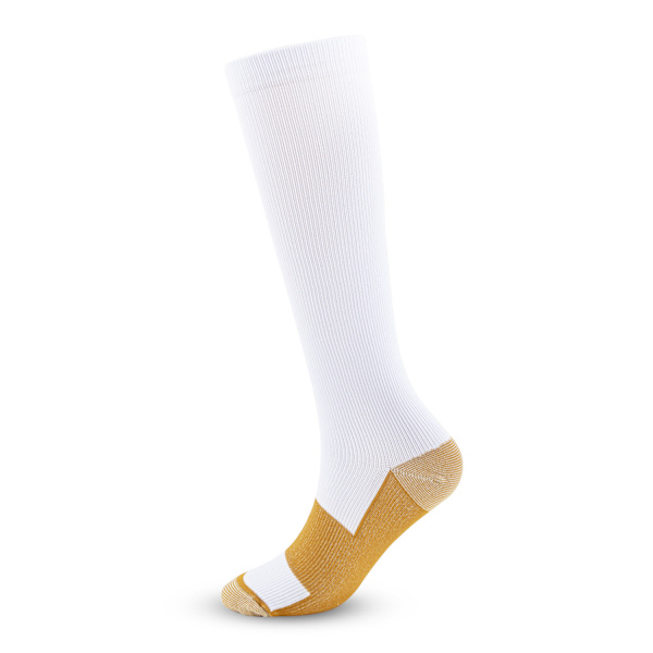 3 par kopparkompressionsstrumpor för löpning white L/XL