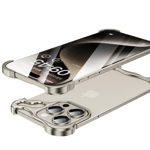 Rammeløst telefoncover til iPhone 14 Grey iPhone 15Pro max