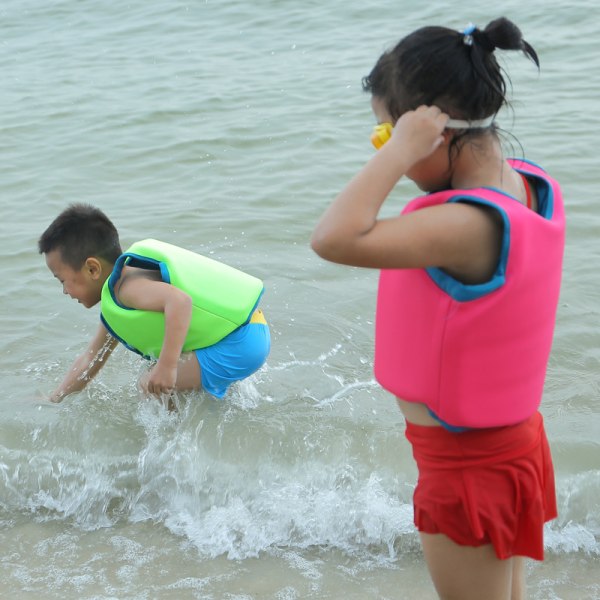 Simväst för barn Lär-att-simma flytjackor för småbarn GREEN 2XL