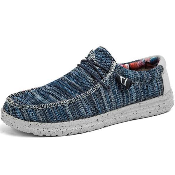 Mænds Casual Canvas Sko med En-Fods-Stigbøjle Blue 41