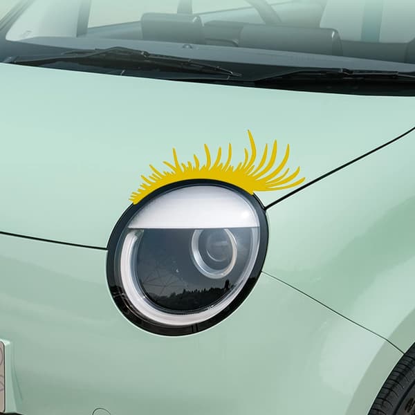 2 Par Eyelash-Dekaler til Bilens Frontlykter Yellow