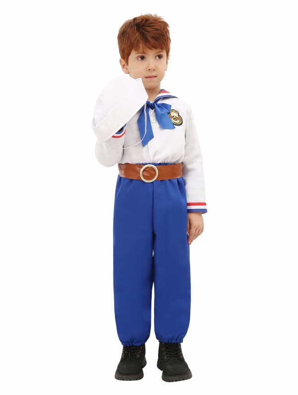 Amiral Kostym - Vit Skeppskapten Uniform för barn L