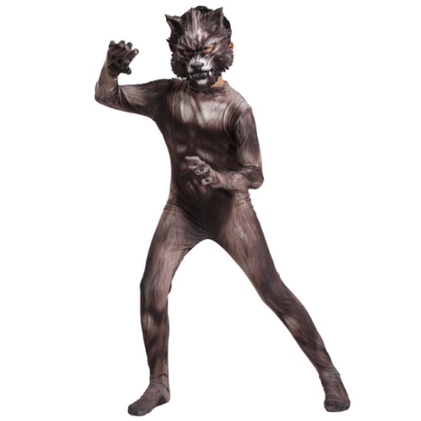 Child Wolf kostymer varulvsdräkt för pojkar Halloween 120
